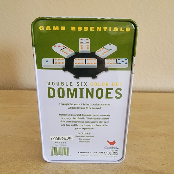 Double Six Color Dot Dominoes -  Cardinal Games - Picture 2 of 4